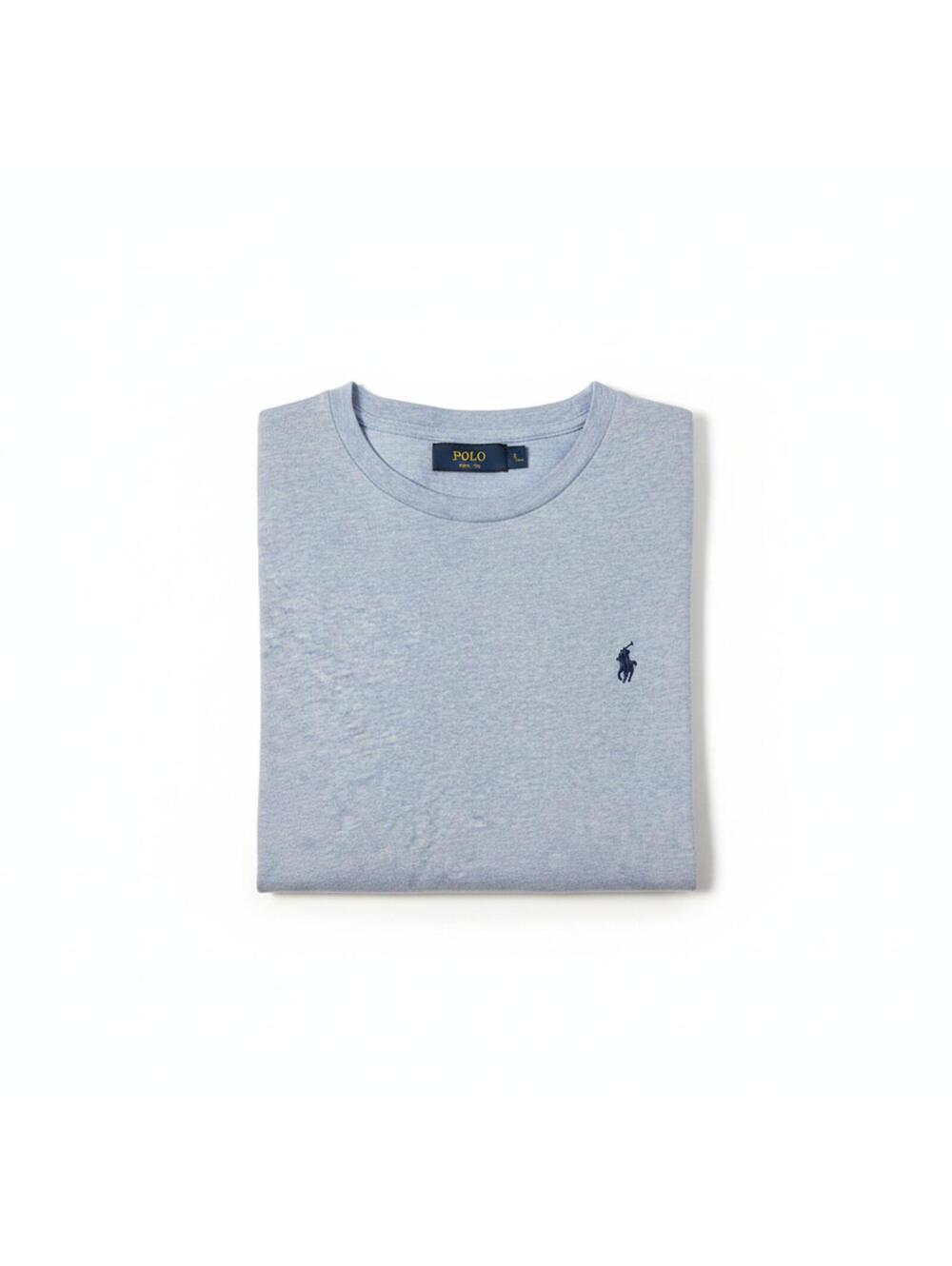 Polo Ralph Lauren Classic Fit Knit T-Shirt Blue 100% Cotton L Made in Cambodia